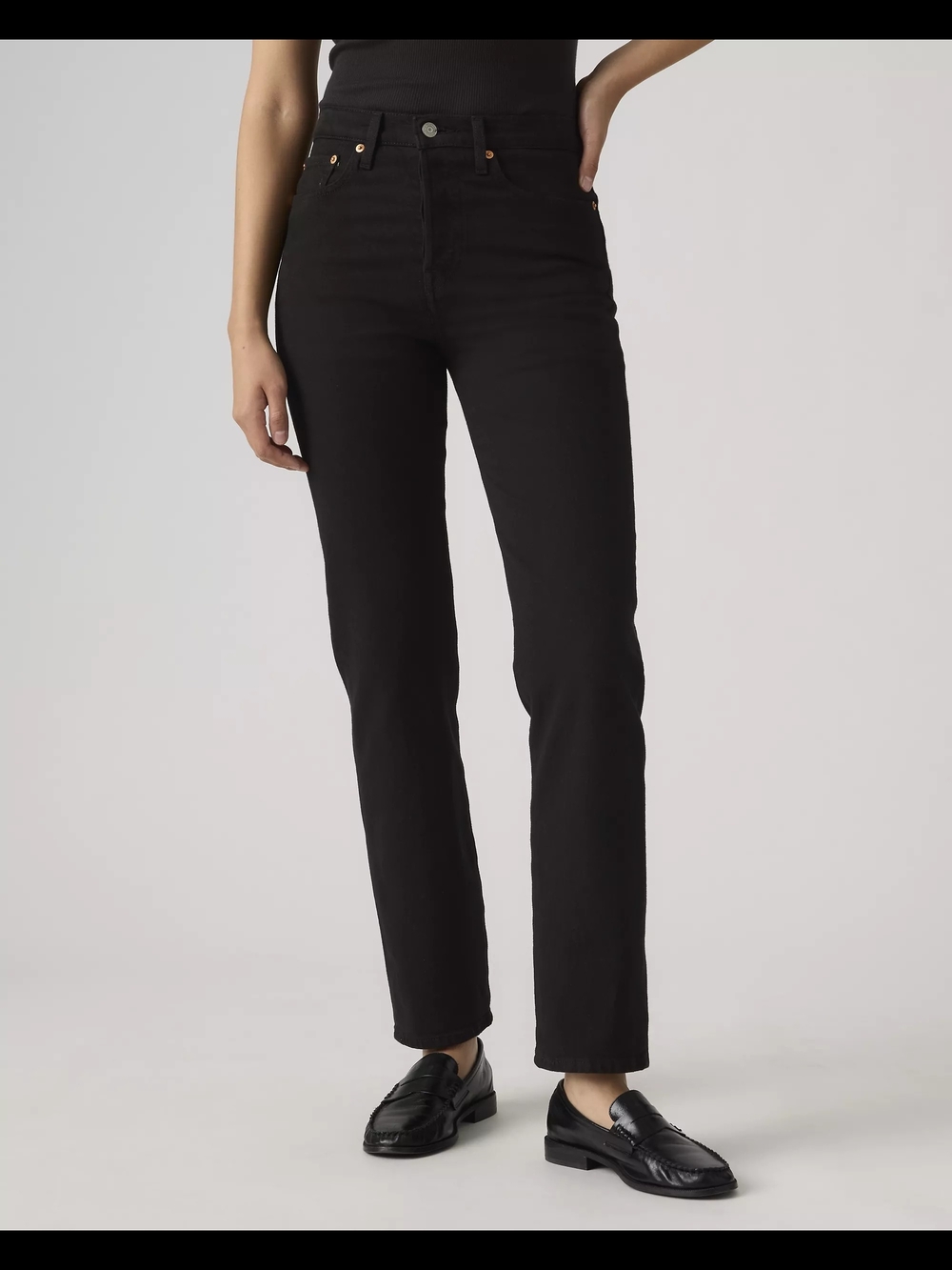Levi's Women's Wedgie Straight Leg Jeans in Black 25x28 NWT